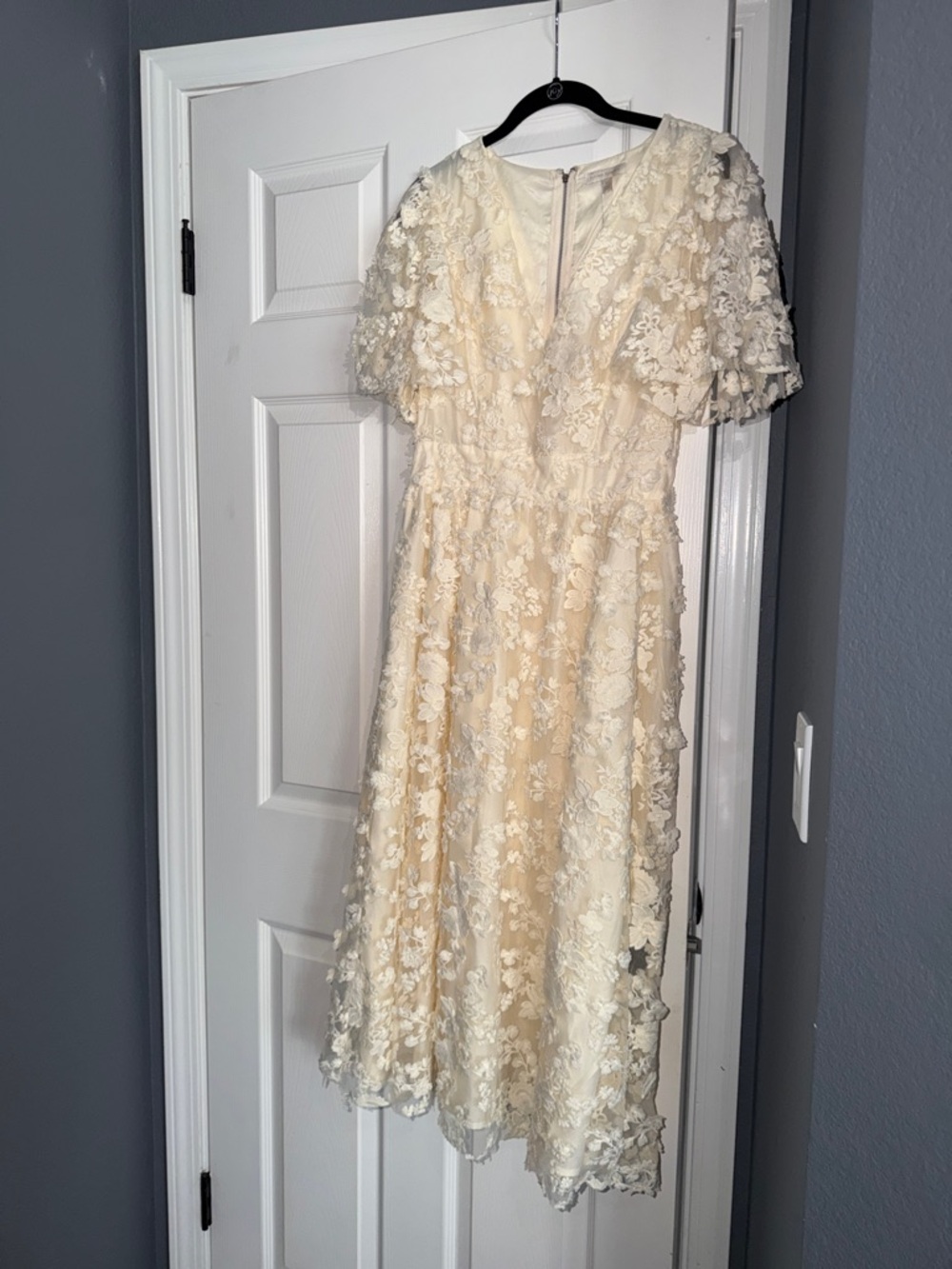 Baltic Born Ivory Floral Lace Midi Dress
